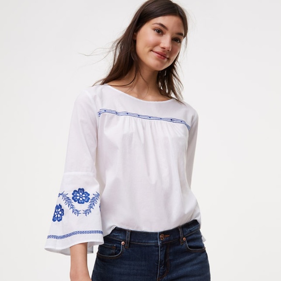 loft embroidered top